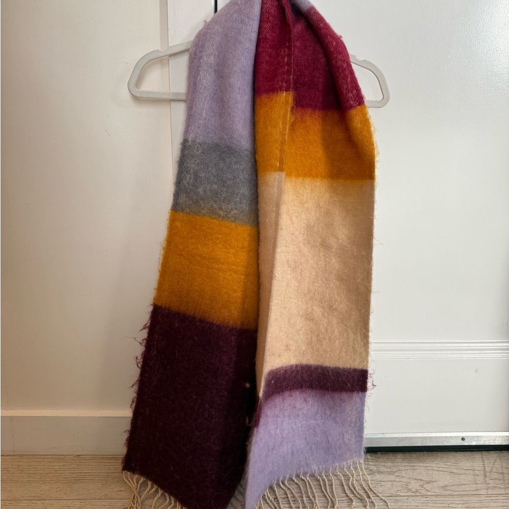 Colorful Plaid Wool Scarf
